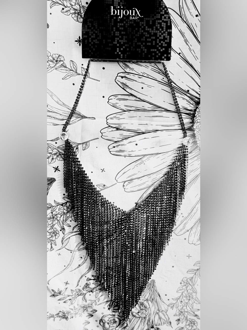 Bijoux Bar Black Fringe Chain Necklace